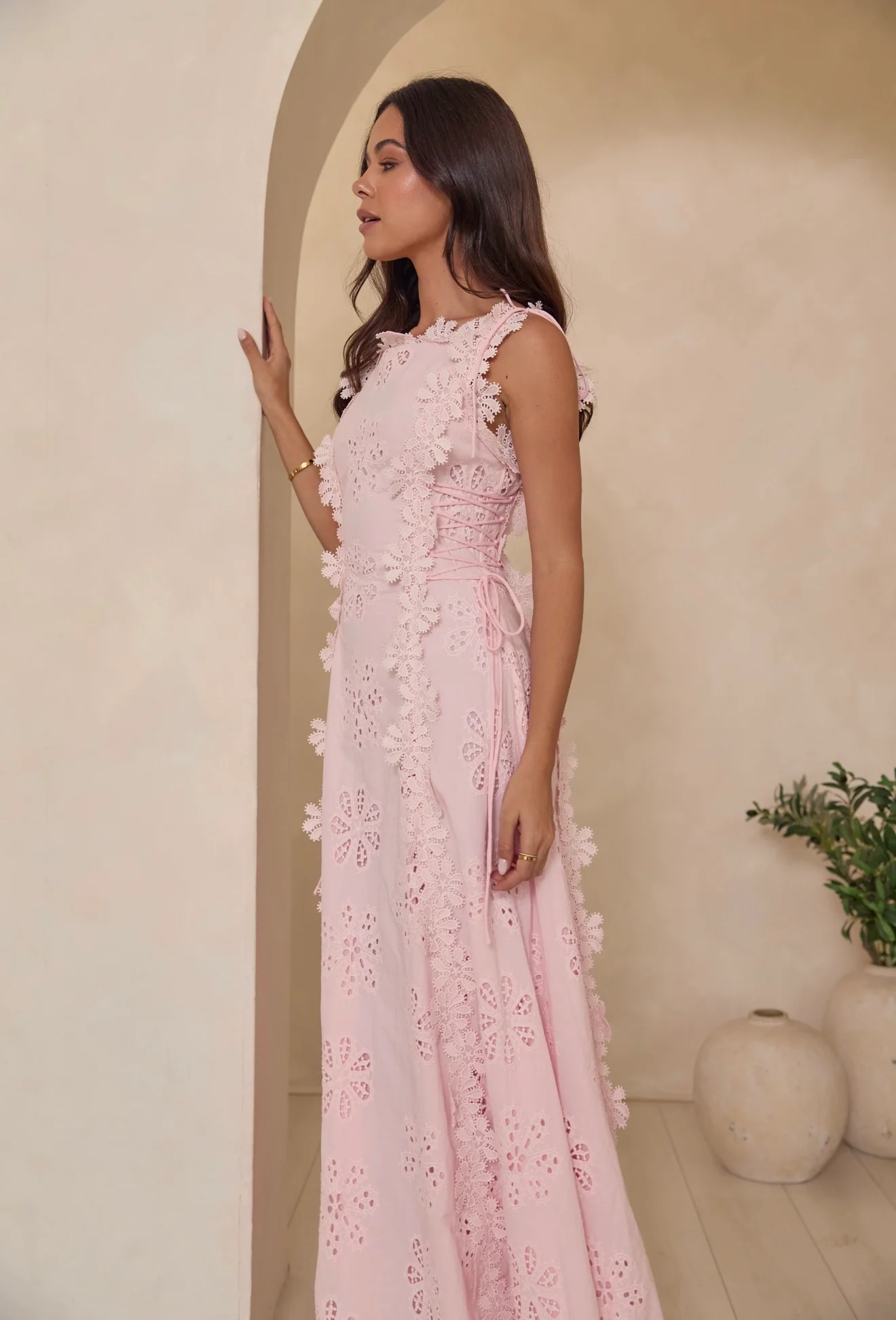 THE RIVIERIA MAXI DRESS PINK - Image 8